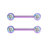 Body Piercing Jewelry Stainless Steel Star Pattern Frosted Drill Ball Nipple Ring Nipple Barbell Electroplated