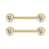 Body Piercing Jewelry Stainless Steel Star Pattern Frosted Drill Ball Nipple Ring Nipple Barbell Electroplated