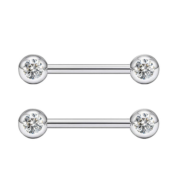 Body Piercing Jewelry Stainless Steel Star Pattern Frosted Drill Ball Nipple Ring Nipple Barbell Electroplated