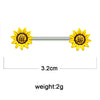 Body Piercing Jewelry Zinc Alloy Geometric Sunflower Breast Ring Electroplated