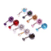 Body Piercing Stainless Steel Doubleheaded Round Zircon Navel Nail For Women With Geometric Pattern