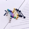 Body Piercing Stainless Steel Geometric Doubleheaded Ball Dumbbell Tongue Nail Breast Nail Ear Bone Nail Electroplated Unisex