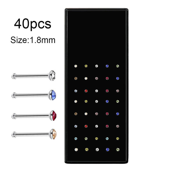 Body Puncture Stainless Steel Nose Nail Geometric Pattern Diamond Style Unisex