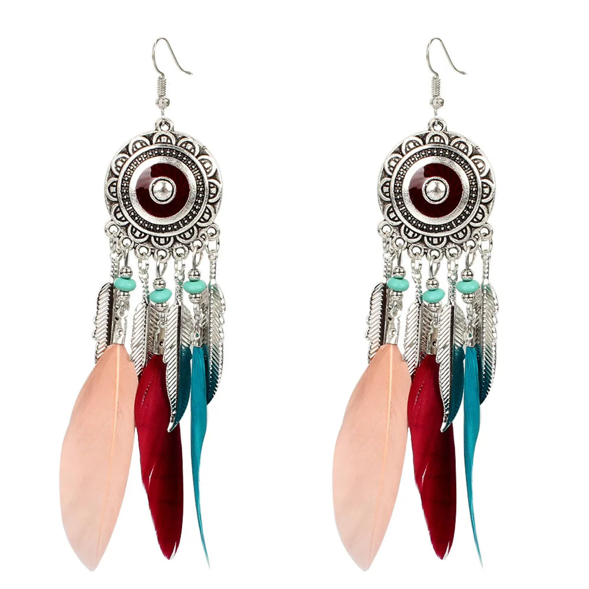 Bohemian Alloy Feather Earrings