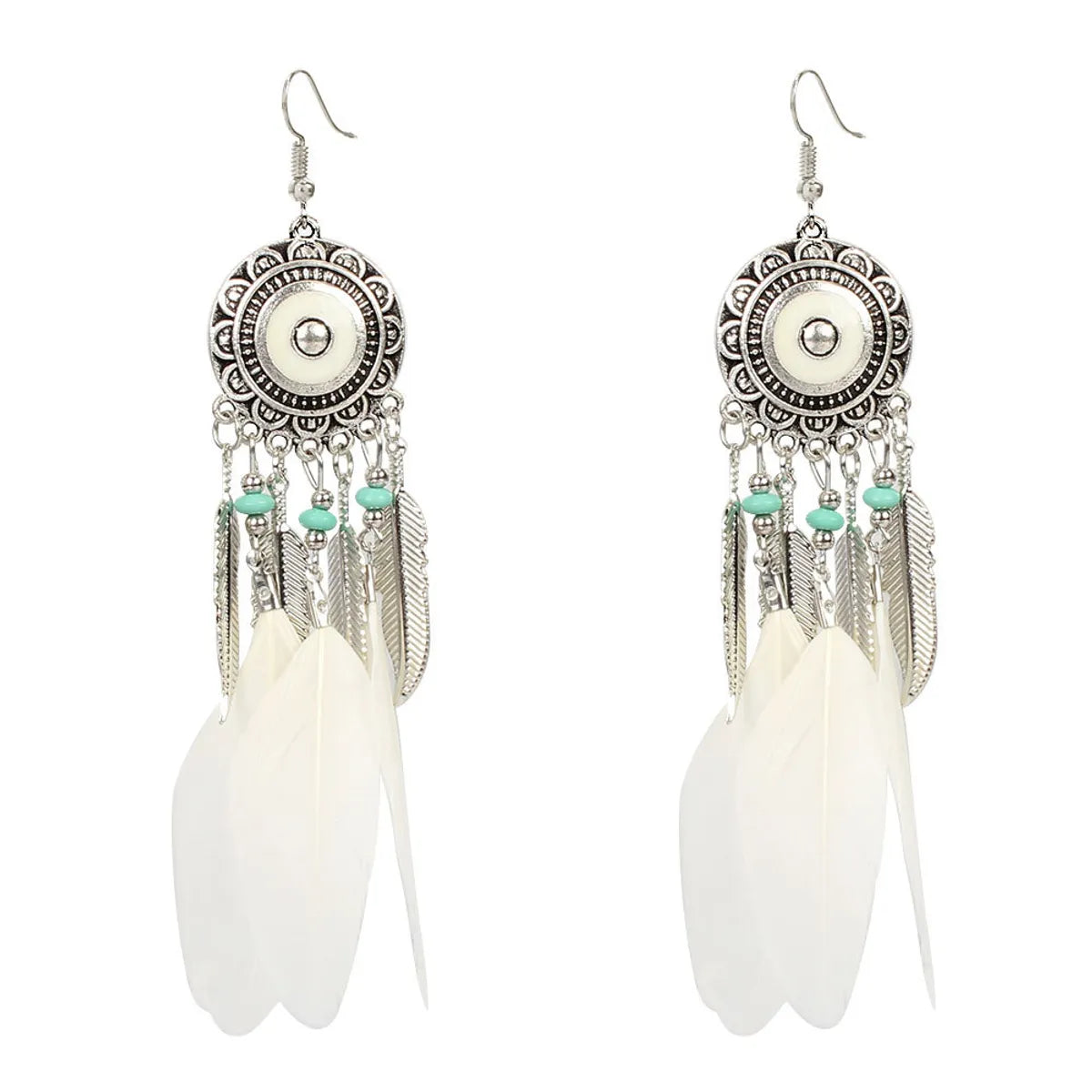 Bohemian Alloy Feather Earrings