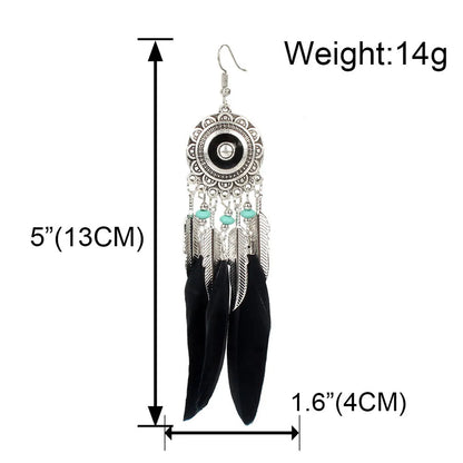 Bohemian Alloy Feather Earrings