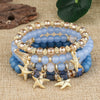 Bohemian Alloy Multilayer Beaded Butterfly Crystal Electroplated Unisex Jewelry Bracelet