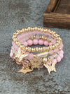 Bohemian Alloy Multilayer Beaded Butterfly Crystal Electroplated Unisex Jewelry Bracelet
