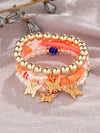 Bohemian Alloy Multilayer Beaded Butterfly Crystal Electroplated Unisex Jewelry Bracelet