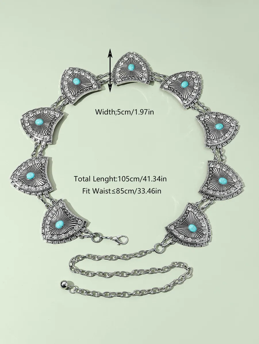 Bohemian Artistic Butterfly Zinc Alloy Inlay Turquoise Gold Plated Silver Plated Women'S Waist Chain