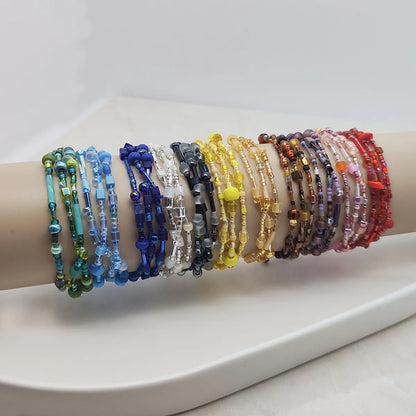 Bohemian Beach Irregular Beaded Glass Irregular Beaded Knitting Women's Bracelets