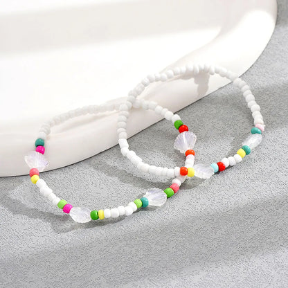 Bohemian Beach Shell Alloy Seed Bead Beaded Women's Anklet