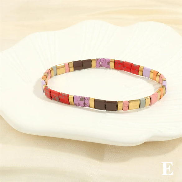 Bohemian Beach Square Copper 18k Gold Plated Bracelets In Bulk