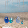 Bohemian Beach Tortoise Starfish Glass Glass Cable Chain Pendant Necklaces Wholesale