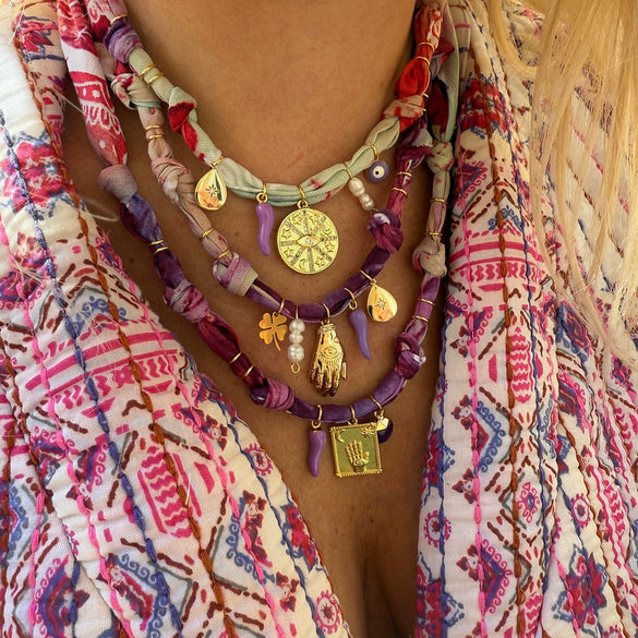 Bohemian Bracelet And Necklace With Starfish Mushroom Cherry Multi Pendant Resin Copper Electroplating Animal Zodiac Geometric Accessories For Women