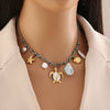 Bohemian Braided Handmade Stainless Steel Beach Jewelry With Starfish Conch Animal Zodiac Shapes Women's Necklace