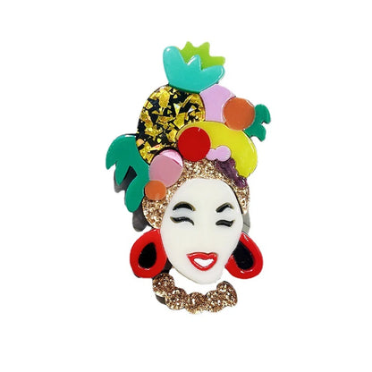 Bohemian Cartoon Character Arylic Women'S Brooches