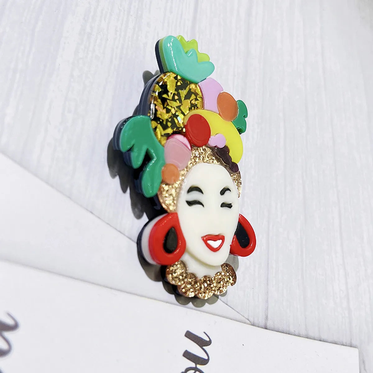 Bohemian Cartoon Character Arylic Women'S Brooches