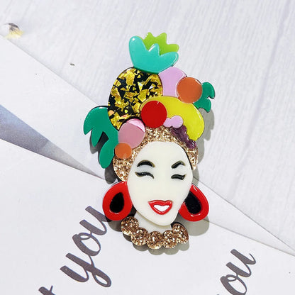 Bohemian Cartoon Character Arylic Women'S Brooches