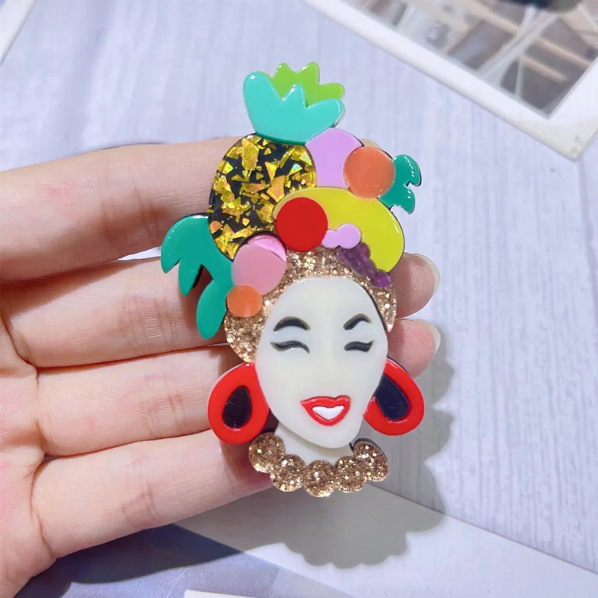 Bohemian Cartoon Character Arylic Women'S Brooches