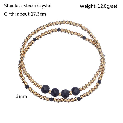 Bohemian Classic Style Geometric 303 Stainless Steel Artificial Crystal Wholesale Bracelets