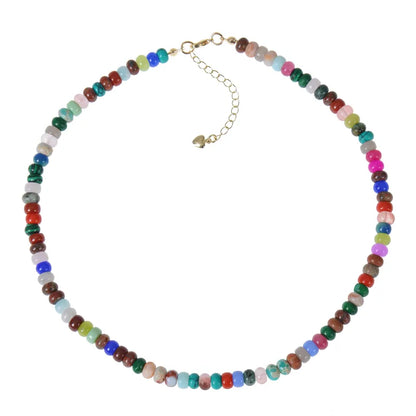 Bohemian Classic Style Round Artificial Crystal Alloy Natural Stone Wholesale Necklace