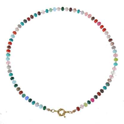 Bohemian Classic Style Round Artificial Crystal Alloy Natural Stone Wholesale Necklace