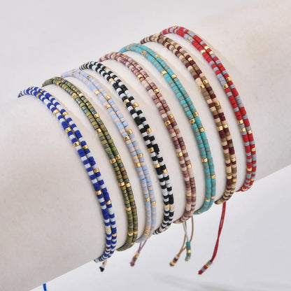 Bohemian Color Block Seed Bead Women's Bracelets