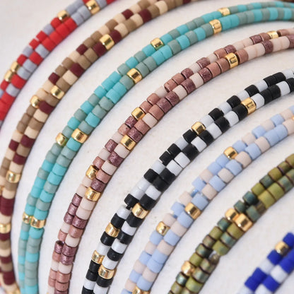 Bohemian Color Block Seed Bead Women's Bracelets