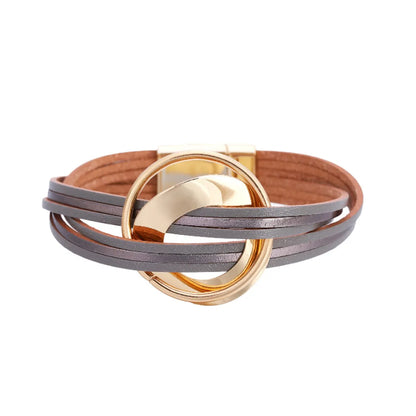 Bohemian Color Matching Multilayer Leather Bracelet