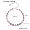 Bohemian Colorful Bead Zircon Necklace And Bracelet Titanium Steel Pvd Plated 18K Gold