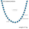 Bohemian Colorful Bead Zircon Necklace And Bracelet Titanium Steel Pvd Plated 18K Gold