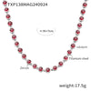Bohemian Colorful Bead Zircon Necklace And Bracelet Titanium Steel Pvd Plated 18K Gold