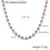 Bohemian Colorful Bead Zircon Necklace And Bracelet Titanium Steel Pvd Plated 18K Gold