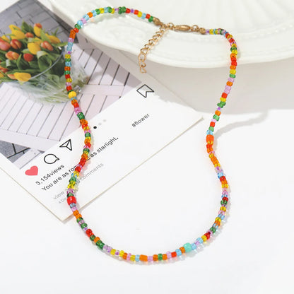 Bohemian Colorful Beaded Rice Bead Necklace Wholesale Gooddiy