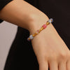 Bohemian Creative Dopamine Natural Stone Beaded Bracelet Titanium Steel Gold Plated Geometric Design