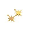 Bohemian Eightpointed Star Natural Stone Pendant Jewelry Gold Plated Stainless Steel