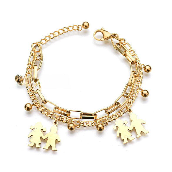 Bohemian Fashion Multilayer Stainless Steel Bracelet Love Round Beads Ladies Bracelet New