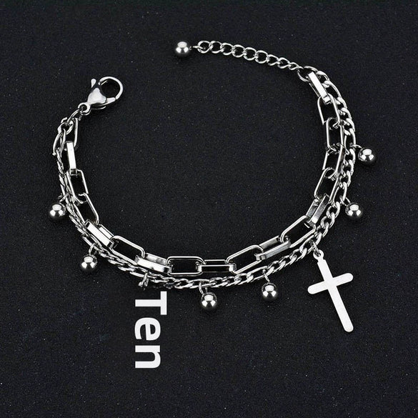 Bohemian Fashion Multilayer Stainless Steel Bracelet Love Round Beads Ladies Bracelet New