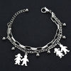 Bohemian Fashion Multilayer Stainless Steel Bracelet Love Round Beads Ladies Bracelet New