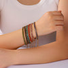 Bohemian Fashion Stainless Steel 18K Gold Plated Bracelet With Color Diamond Geometric Design Vacuum Plated In Furnace For Women