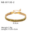 Bohemian Fashion Stainless Steel 18K Gold Plated Bracelet With Color Diamond Geometric Design Vacuum Plated In Furnace For Women