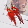 Bohemian Feather Alloy Plating Women'S Drop Earrings