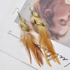 Bohemian Feather Alloy Plating Women'S Drop Earrings