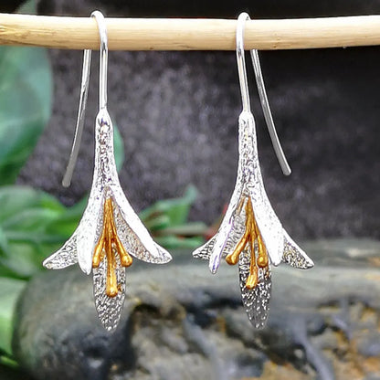 Bohemian Flower Alloy Plating Alloy Ear Hook 1 Pair