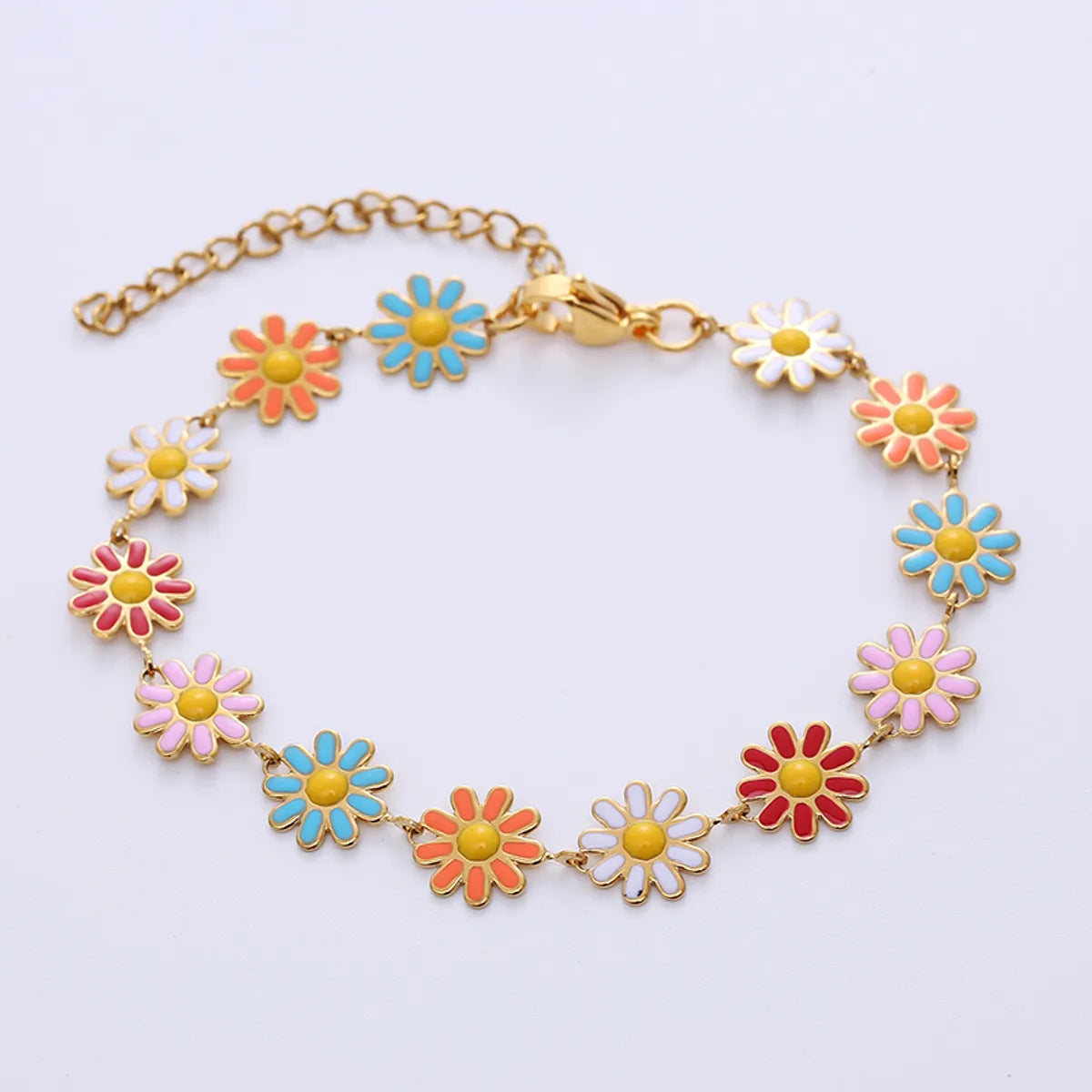 Bohemian Flower Stainless Steel Epoxy Bracelets