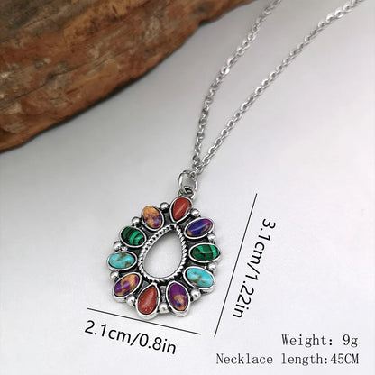 Wholesale Jewelry Bohemian Geometric Alloy Metal Plating Pendant Necklace