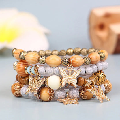 Bohemian Geometric Butterfly Wood Women's Bracelets