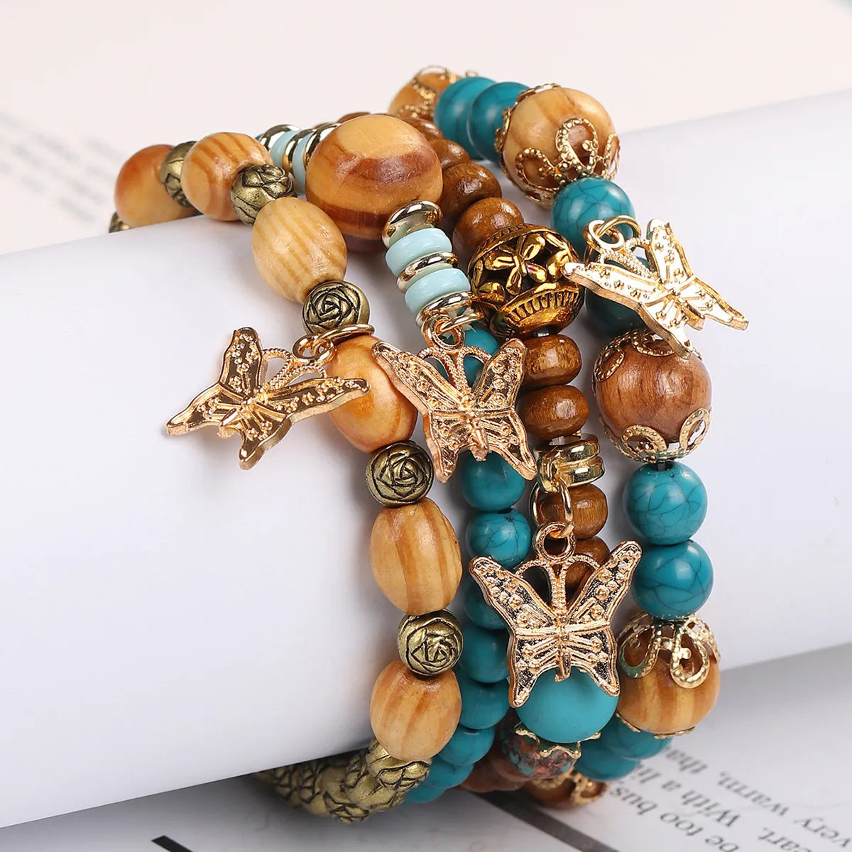 Bohemian Geometric Butterfly Wood Women's Bracelets