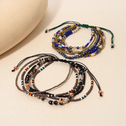 Bohemian Geometric Color Block Alloy Knitting Women's Bracelets